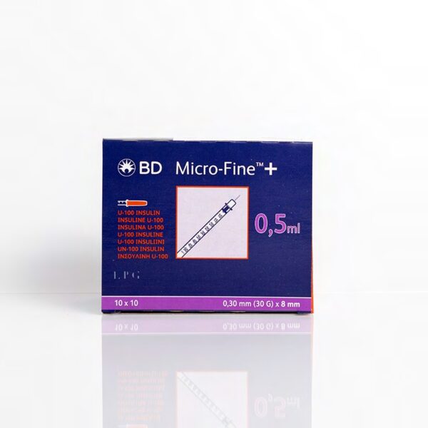 BD Micro Fine Plus 0.5ml U100 30G 8mm x 100 - Image 2