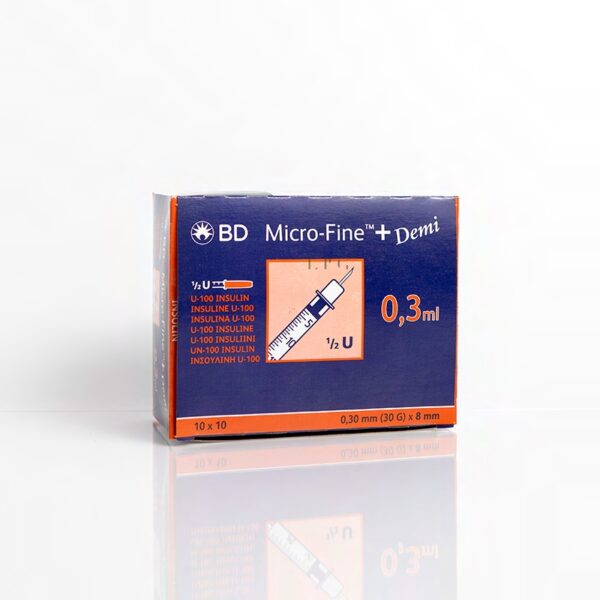 BD Micro Fine Plus 0.3ml U100 30G 8mm x 100 - Image 2