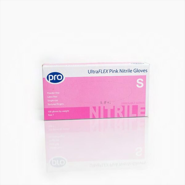 Ultraflex Pink Nitrile Glove Powder Free - Small x 100